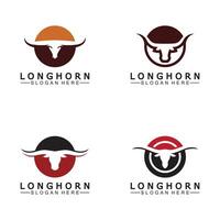 lång horn logotyp mall vektor illustration design