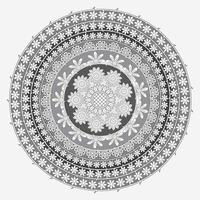 kreisförmiges Blumenmuster in Form von Mandala, dekorative Verzierung im orientalischen Stil, dekorativer Mandala-Designhintergrund mit Weinreben und Blumen frei Vektor