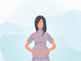 gravid kvinna baner i mild toner. vektor. vektor