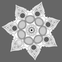 kreisförmiges Blumenmuster in Form eines Mandalas, dekorative Verzierung im orientalischen Stil vektor
