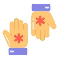 Hände mit medizinisch Zeichen Konzept von Hygiene Hände Vektor
