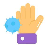 hand med coronavirus begrepp av korona vård vektor, premie ikon vektor