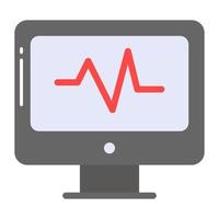 Herzschlag Innerhalb das Monitor Vektor Symbol von medizinisch Ausrüstung