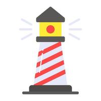 Prämie Vektor Design von Leuchtturm, Strand Navigation Pole Symbol