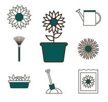 Garten-Icon-Set vektor