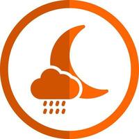 Wolke Mond Regen Vektor Icon Design