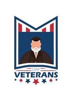 veteran- dag logotyp för din design. tecknad serie stil. vektor
