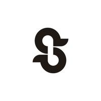 brev s abstrakt rörelse kurvor design logotyp vektor