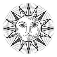 vintage sun antik symbol. vektor illustrationer.