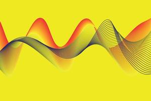 rot und schwarz Welle Linien auf Gelb Hintergrund. abstrakt Flüssigkeit Hintergrund. geeignet zum Landung Seite und Computer Desktop Hintergrund. vektor