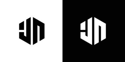 Brief j n Polygon, sechseckig minimal Logo Design auf schwarz und Weiß Hintergrund vektor