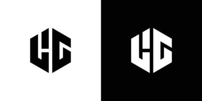 Brief l G Polygon, sechseckig minimal Logo Design auf schwarz und Weiß Hintergrund vektor