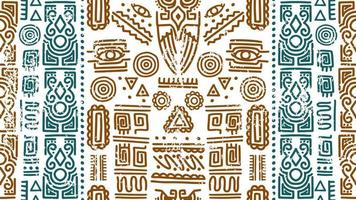 ethnisch handgemacht Muster, Ornament Afrika Kultur Design. vektor