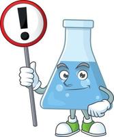 Blau chemisch Flasche Karikatur Charakter vektor