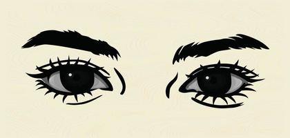 Illustration von ein Paar von weiblich Augen. Auge Vektoren