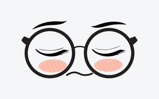 Vektor von süß Gesichts- Ausdrücke durch mit Brille