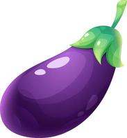 Karikatur saftig Aubergine von Grün Farbe auf transparent Hintergrund vektor