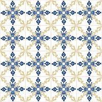 Azulejos Blau und Gelb nahtlos Muster vektor