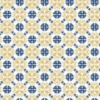 Azulejos Blau und Gelb nahtlos Muster vektor