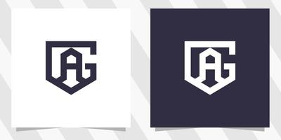 Brief ga ag Logo Design vektor