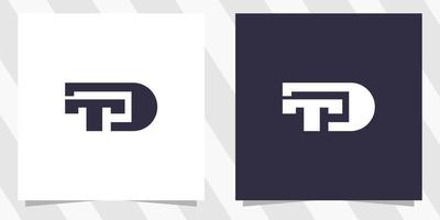 brev td dt logotyp design vektor