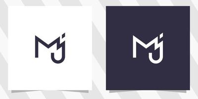 Brief mj jm Logo Design vektor