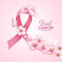 Rosa Band von Brust Krebs Bewusstsein Vektor Illustration.