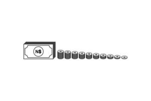 Namibia Währung Symbol, namibian Dollar Symbol, nad unterzeichnen. Vektor Illustration