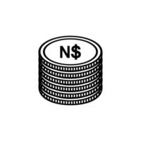 Namibia Währung Symbol, namibian Dollar Symbol, nad unterzeichnen. Vektor Illustration