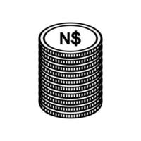 Namibia Währung Symbol, namibian Dollar Symbol, nad unterzeichnen. Vektor Illustration