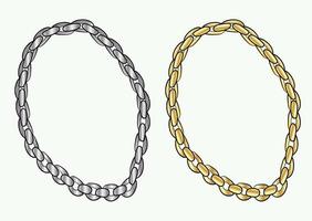 Gold und Diamant Kette Halskette Zubehör Stil vektor