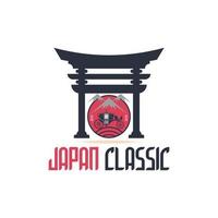 Japan klassisch Wagen torii Tor Kreis Logo Vorlage Design zum Marke oder Unternehmen und andere vektor