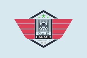 Jahrgang Auto klassisch Garage Logo Vorlage Design zum Marke oder Unternehmen und andere vektor