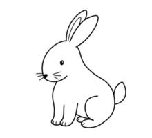 süß Gliederung Hase. Vektor Illustration schön Hase isoliert auf Weiß. Ostern simbol Bauernhof Tier zum Färbung Seite