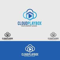 Cloud-Play-Box-Logo-Design-Vektor-Vorlage vektor