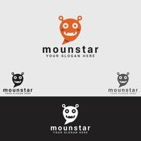 monster logo design vektor mall