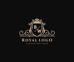 Initiale bw Brief luxuriös Marke Logo Vorlage, zum Restaurant, Königtum, Boutique, Cafe, Hotel, heraldisch, Schmuck, Mode und andere Vektor Illustration.