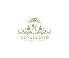 Initiale bl Brief luxuriös Marke Logo Vorlage, zum Restaurant, Königtum, Boutique, Cafe, Hotel, heraldisch, Schmuck, Mode und andere Vektor Illustration.