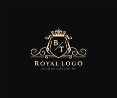 Initiale bt Brief luxuriös Marke Logo Vorlage, zum Restaurant, Königtum, Boutique, Cafe, Hotel, heraldisch, Schmuck, Mode und andere Vektor Illustration.