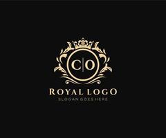 Initiale co Brief luxuriös Marke Logo Vorlage, zum Restaurant, Königtum, Boutique, Cafe, Hotel, heraldisch, Schmuck, Mode und andere Vektor Illustration.