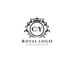Initiale cy Brief luxuriös Marke Logo Vorlage, zum Restaurant, Königtum, Boutique, Cafe, Hotel, heraldisch, Schmuck, Mode und andere Vektor Illustration.