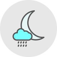 Wolke Mond Regen Vektor Icon Design