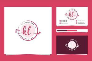 Initiale kl feminin Logo Sammlungen und Geschäft Karte Templat Prämie Vektor