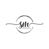 Initiale sm feminin Logo Sammlungen Vorlage. Handschrift Logo von Initiale Unterschrift, Hochzeit, Mode, Schmuck, Boutique, Blumen- und botanisch mit kreativ Vorlage zum irgendein Unternehmen oder Geschäft. vektor