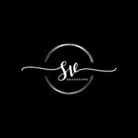 Initiale sv feminin Logo Sammlungen Vorlage. Handschrift Logo von Initiale Unterschrift, Hochzeit, Mode, Schmuck, Boutique, Blumen- und botanisch mit kreativ Vorlage zum irgendein Unternehmen oder Geschäft. vektor