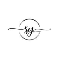 Initiale sy feminin Logo Sammlungen Vorlage. Handschrift Logo von Initiale Unterschrift, Hochzeit, Mode, Schmuck, Boutique, Blumen- und botanisch mit kreativ Vorlage zum irgendein Unternehmen oder Geschäft. vektor