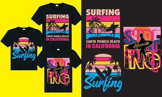 vektor surfing kalifornien typografi tshirt design