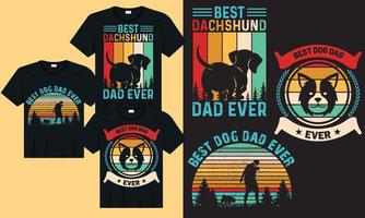 hund älskare retro årgång fars dag tshirt design vektor