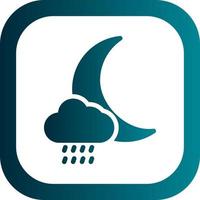 Wolke Mond Regen Vektor Icon Design