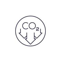 Reduzieren Sie die CO2-Emissionen, Vektorlinie icon.eps vektor